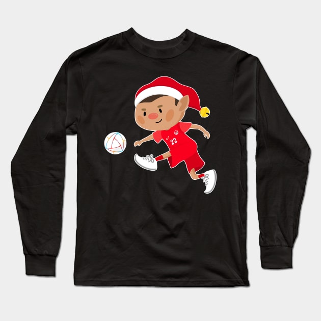 Canada football Christmas elf. Football World Cup soccer T-Shirt Long Sleeve T-Shirt by abtchlr